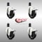 Service Caster 4 Inch 316SS Soft Rubber Swivel 1-1/2 Inch Expanding Stem Caster Set Lock Brake SCC-SS316TTLEX20S414-SRS-112-4 - alternate 2